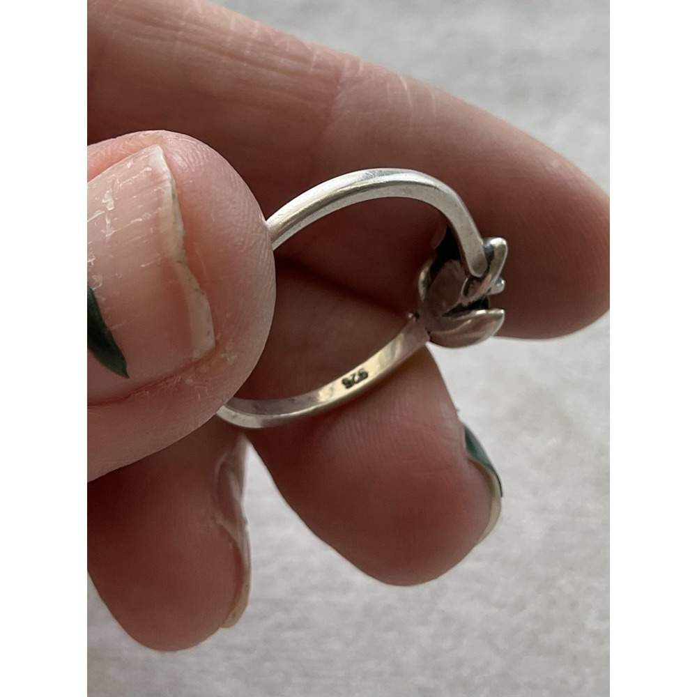 Vintage 925 Sterling Silver Rose & Cross Ring Size 8.5 Estate Jewelry - Picture 3 of 7